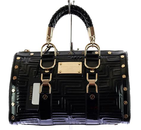 versace black patent leather handbag|buy versace handbags on sale.